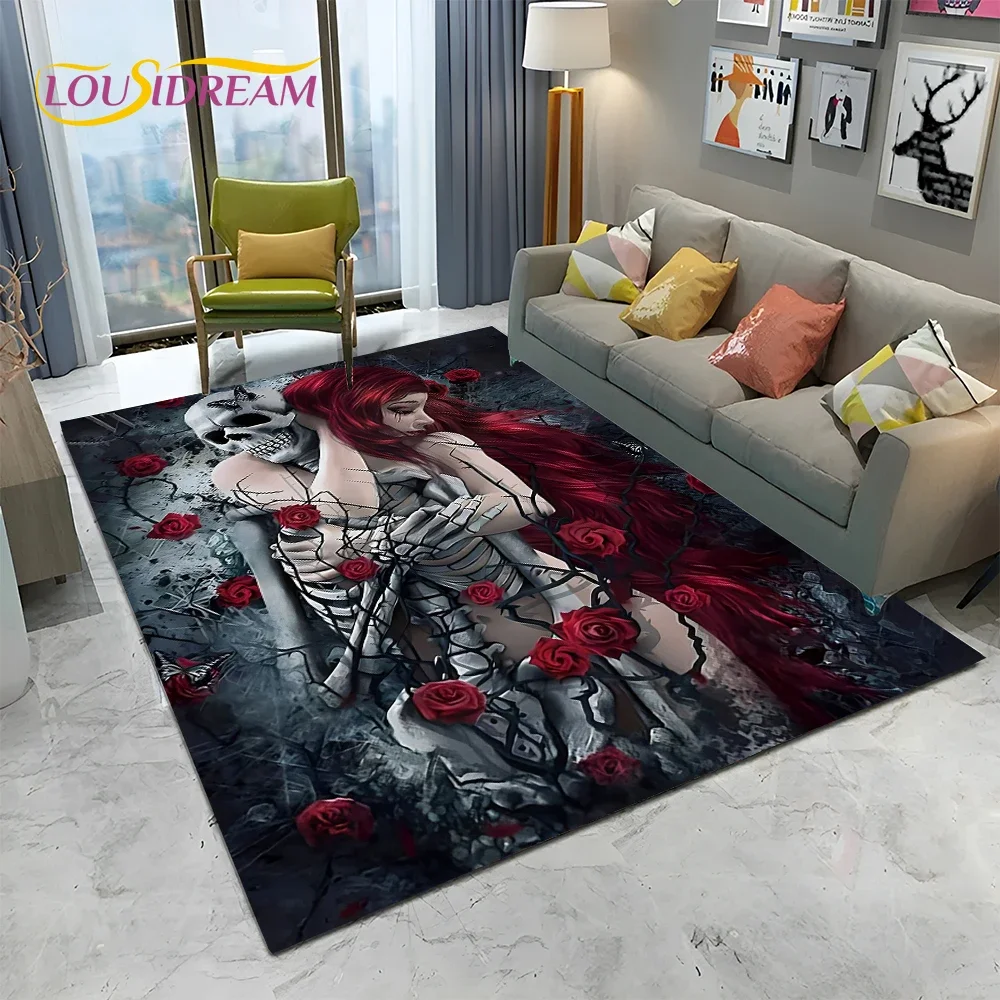 Horror Gothic Female Skull Dea - Home Textiles Sale review and price